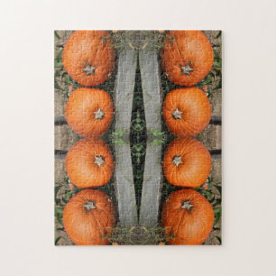 Fall Pumpkin Pair Abstract Jigsaw Puzzle