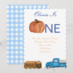 Fall Pumpkin Patch 1st birthday party Invitation