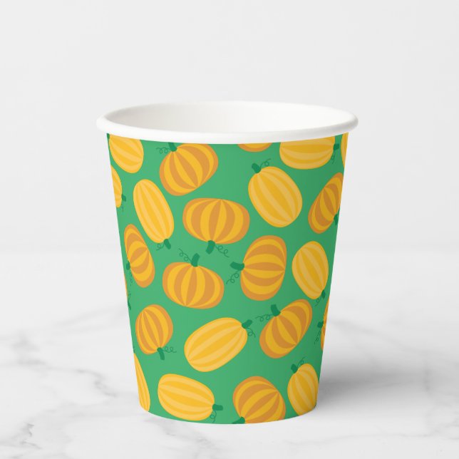 Fall Pumpkin Patch 1st Birthday Party Kids Paper Cups (Front)