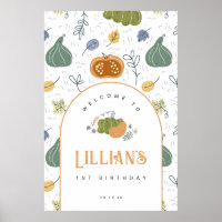 Fall Pumpkin Patch Birthday Party Welcome