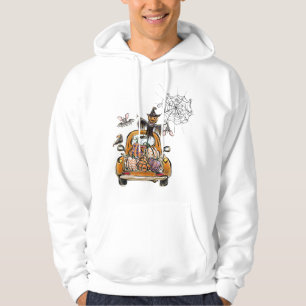 Fall Pumpkin Patch Truck with bats scarecrow bird Hoodie