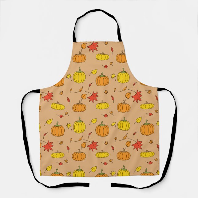 Fall Pumpkin Pattern Apron (Front)