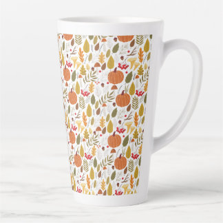 Fall Pumpkin Pattern Latte Mug