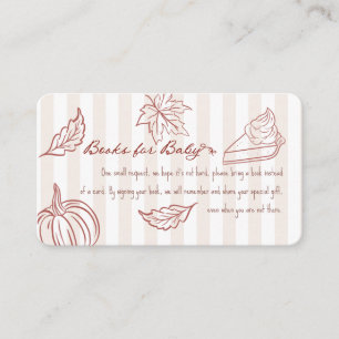 Fall Pumpkin Pie Books for Baby Card Rustic