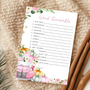 Fall Pumpkin Pink Truck Word Scramble Game