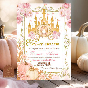 Fall Pumpkin Princess One-ce Upon a Time Birthday Invitation
