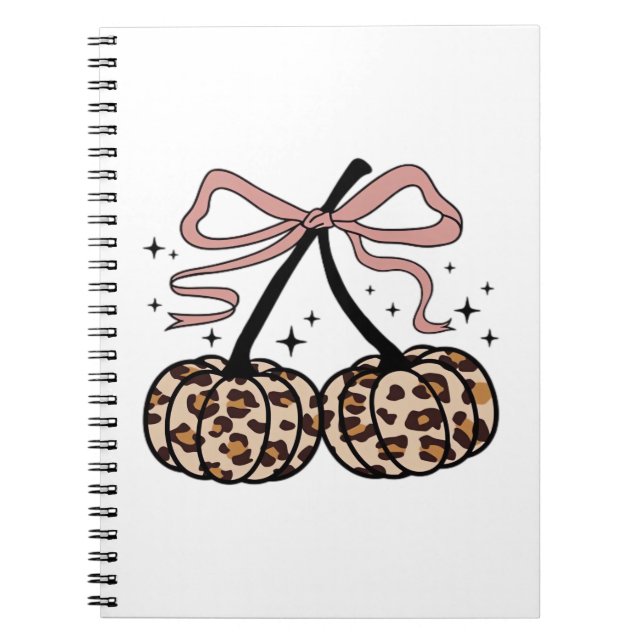 Fall Pumpkin, Pumpkin Cherries, Leopard Pumpkin, P Notebook (Front)