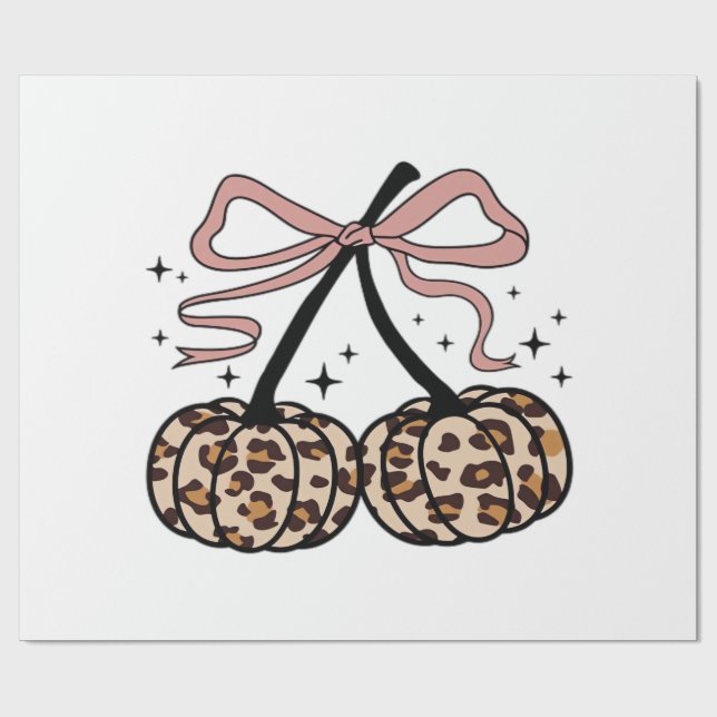 Fall Pumpkin, Pumpkin Cherries, Leopard Pumpkin, P Wrapping Paper (Flat)
