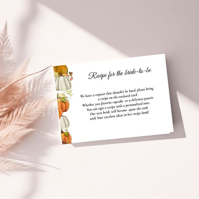 Fall Pumpkin request recipe for the bride Enclosure Card (Creator Uploaded)