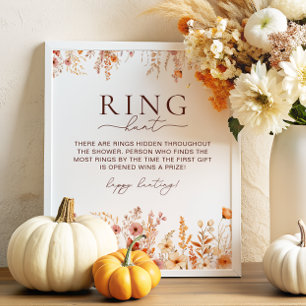 Fall Pumpkin Ring Hunt Bridal Shower Game Poster