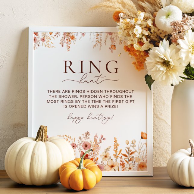 Fall Pumpkin Ring Hunt Bridal Shower Game Poster (Creator Uploaded)