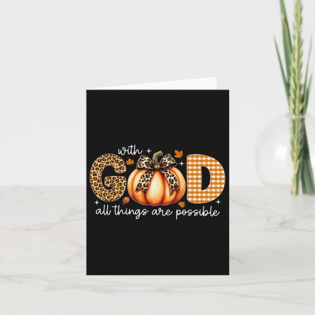 Fall Pumpkin S For Women Jesus Christian Thanksgiv Card (Front)