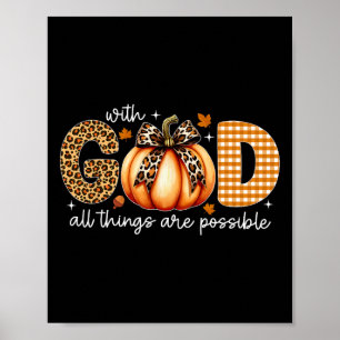 Fall Pumpkin S For Women Jesus Christian Thanksgiv Poster