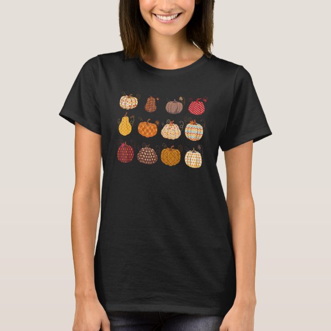 Fall Pumpkin Season Hello Pumpkin Happy Fall Thank T-Shirt (Front)