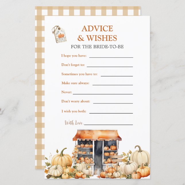 Fall Pumpkin She's Off The Market Advice & Wishes (Front/Back)