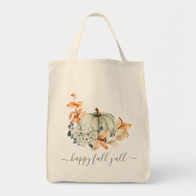 Fall Pumpkin Shopping Tote Bag (Front)