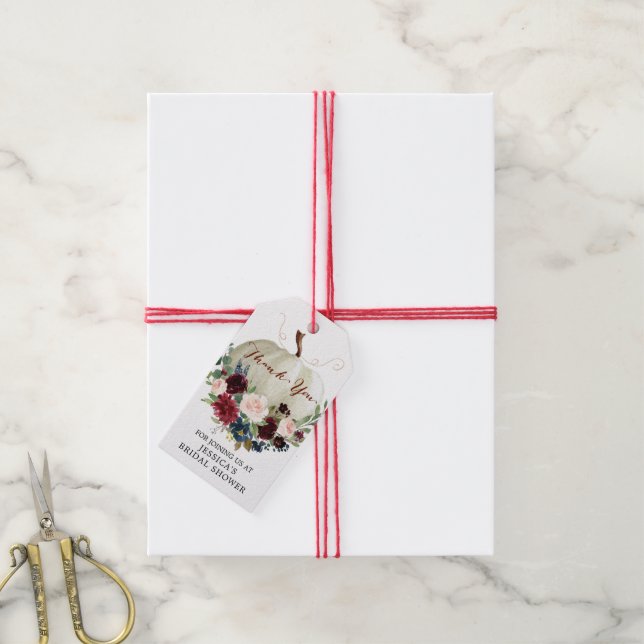 Fall Pumpkin Shower Favour Tag (With Twine)