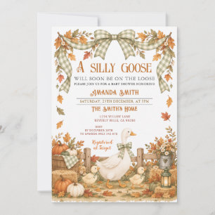 Fall Pumpkin Silly Goose Baby Shower Invitation