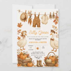 Fall Pumpkin Silly Goose Baby Shower Invitation