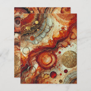 Fall Pumpkin Spice Alcohol Ink Scrapbook Paper