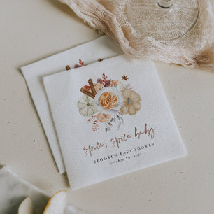 Fall Pumpkin Spice Baby Shower Napkin