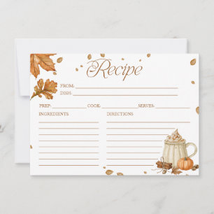 Fall Pumpkin Spice Bridal Shower Recipe Cards
