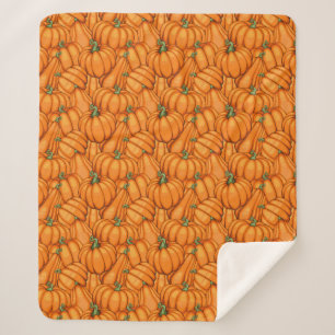 Fall pumpkin spice colours autumn pumpkins Thanksg Sherpa Blanket