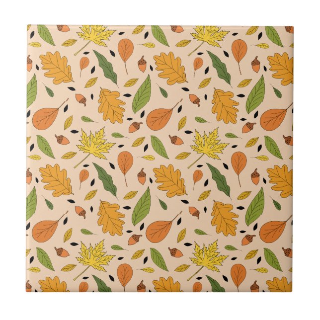 Fall Pumpkin Spice Halloween Thanksgiving Harvest  Tile (Front)