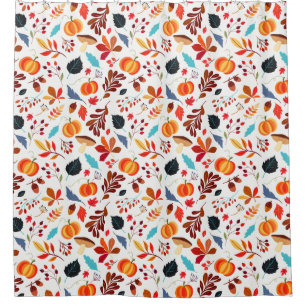 Fall Pumpkin Spice Shower Curtain