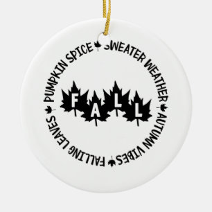 Fall-Pumpkin Spice-Sweater Weather-Autumn Vibes Ceramic Tree Decoration