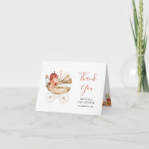Fall Pumpkin Stroller Floral Baby Shower Folded