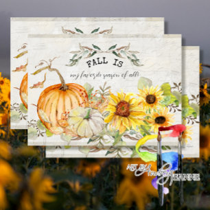Fall Pumpkin Sunflower Favourite Season Decoupage Tissue Paper