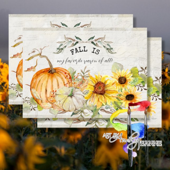 Fall  Pumpkin Sunflower Favourite Season Decoupage Tissue Paper (Creator Uploaded)