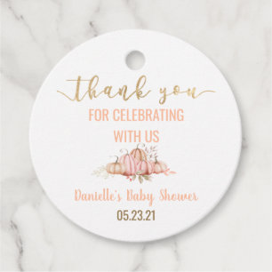 Fall Pumpkin Thank You Baby Shower Favour Tags