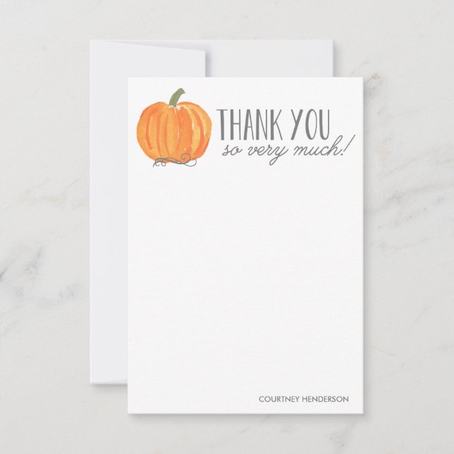 Fall Pumpkin | Thank You Note (Front)