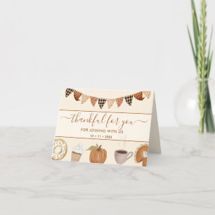 Fall Pumpkin Thankful For You Thanksgiving Party Thank You Card