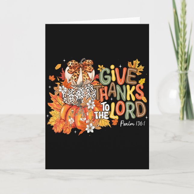 Fall Pumpkin Thanksgiving Christian Give Thanks To Card (Front)