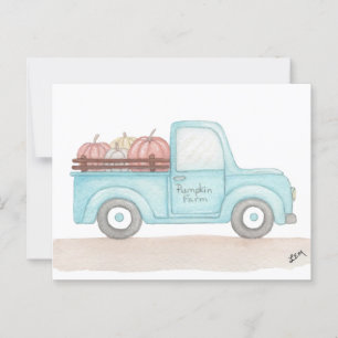 Fall Pumpkin Truck Postcard