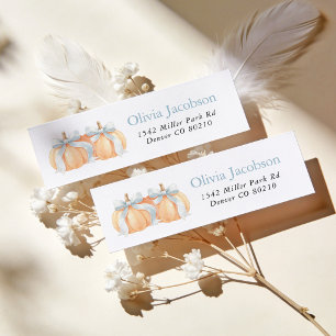 Fall Pumpkin Twin Baby Shower Return Address