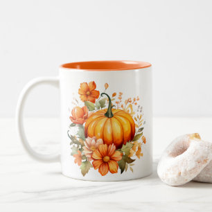 Fall Pumpkin Two-Tone Coffee Mug
