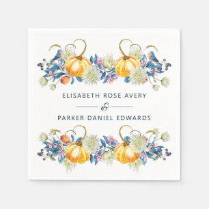 Fall Pumpkin Wedding Custom Napkin