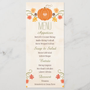 Fall Pumpkin Wedding Menu