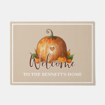 Fall Pumpkin Welcome Personalised Family Name