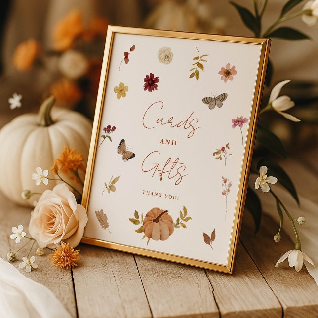 Fall Pumpkin Wildflower Cards and Gifts Sign  (Creator Uploaded)