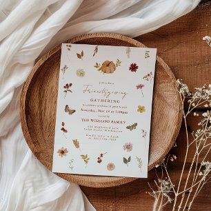 Fall Pumpkin Wildflower Friendsgiving Invitation