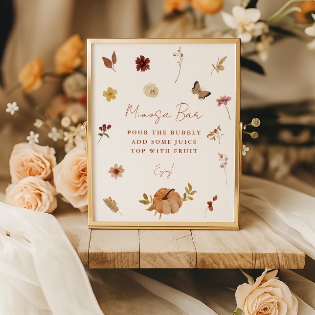 Fall Pumpkin Wildflower Mimosa Bar Sign  (Creator Uploaded)