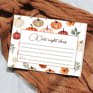 Fall Pumpkin Wildflower Pattern Enclosure Card