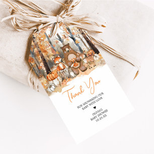 Fall Pumpkin Woodland Animals Baby Favor Tags