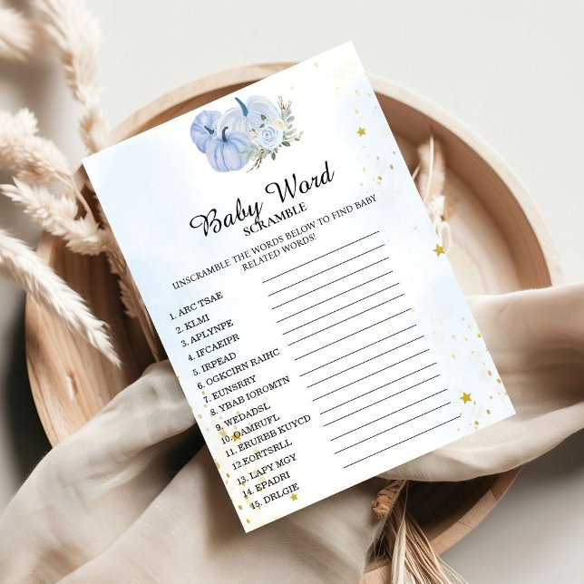 Fall Pumpkin Word Scramble Baby Shower Game Card (Creator Uploaded)