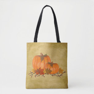 Fall Pumpkins All Over Print Tote Bag